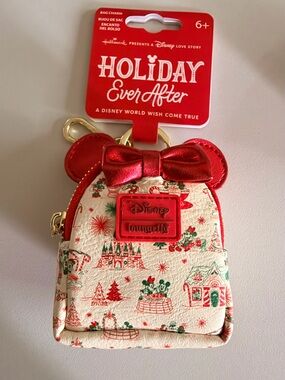NEW Disney Loungefly Hallmark Holiday Ever After Mini Backpack Charm
